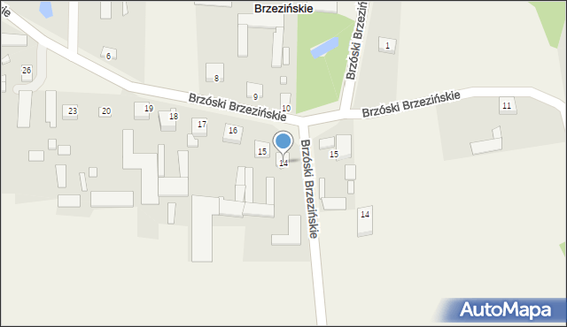 Brzóski Brzezińskie, Brzóski Brzezińskie, 14, mapa Brzóski Brzezińskie