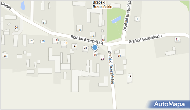 Brzóski Brzezińskie, Brzóski Brzezińskie, 15, mapa Brzóski Brzezińskie