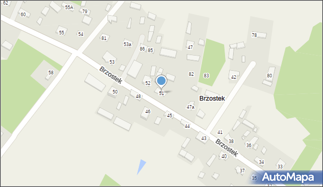 Brzostek, Brzostek, 51, mapa Brzostek