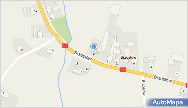 Brzostów, Brzostów, 20, mapa Brzostów