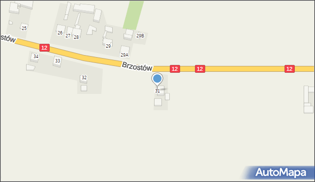 Brzostów, Brzostów, 31, mapa Brzostów