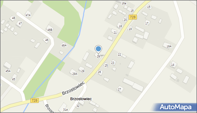 Brzostowiec, Brzostowiec, 24, mapa Brzostowiec