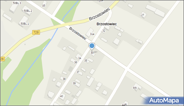 Brzostowiec, Brzostowiec, 33, mapa Brzostowiec