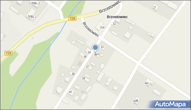 Brzostowiec, Brzostowiec, 35, mapa Brzostowiec