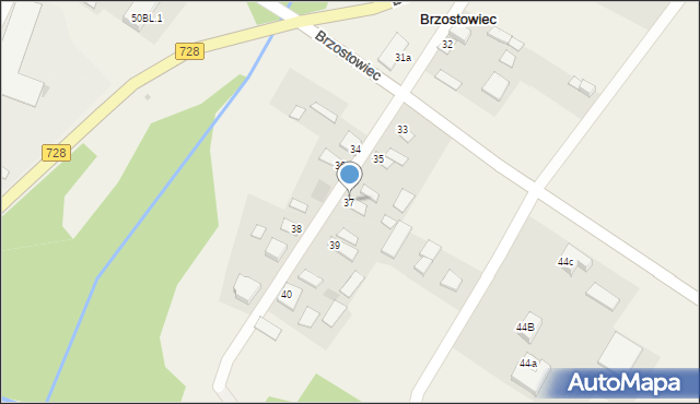 Brzostowiec, Brzostowiec, 37, mapa Brzostowiec