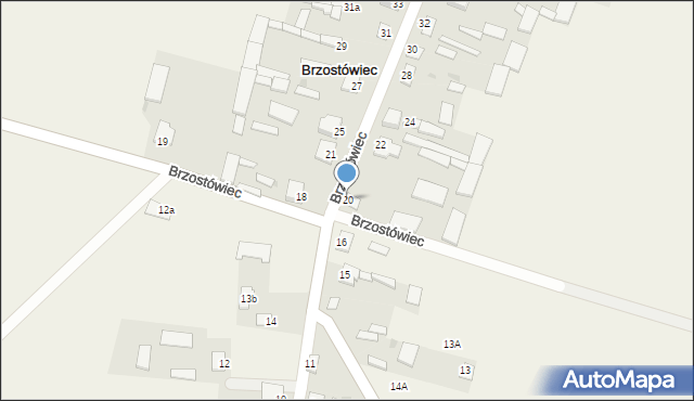 Brzostówiec, Brzostówiec, 20, mapa Brzostówiec