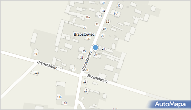 Brzostówiec, Brzostówiec, 22, mapa Brzostówiec