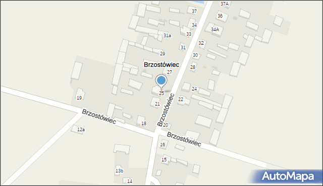 Brzostówiec, Brzostówiec, 25, mapa Brzostówiec