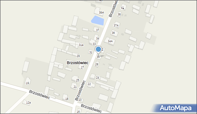 Brzostówiec, Brzostówiec, 30, mapa Brzostówiec