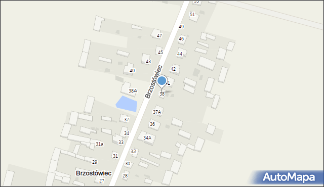 Brzostówiec, Brzostówiec, 38, mapa Brzostówiec