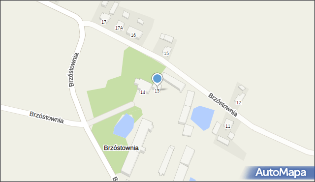 Brzóstownia, Brzóstownia, 13, mapa Brzóstownia