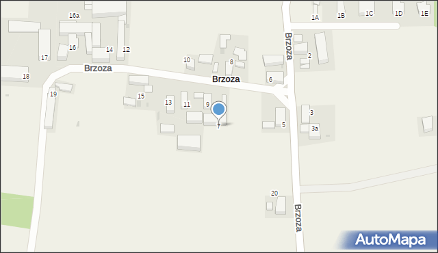 Brzoza, Brzoza, 7, mapa Brzoza