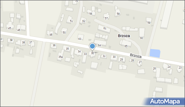 Brzoza, Brzoza, 32, mapa Brzoza