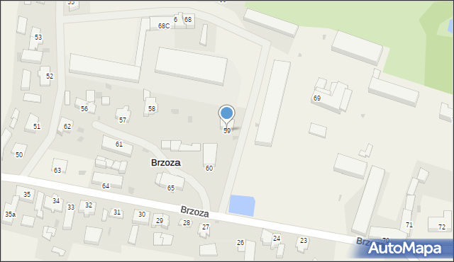 Brzoza, Brzoza, 59, mapa Brzoza