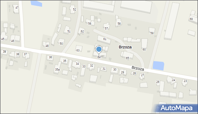 Brzoza, Brzoza, 64, mapa Brzoza