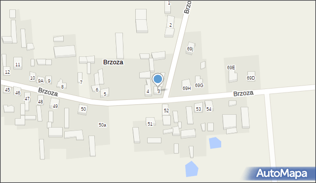 Brzoza, Brzoza, 3, mapa Brzoza