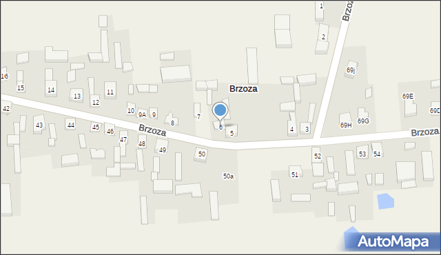 Brzoza, Brzoza, 6, mapa Brzoza