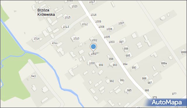 Brzóza Królewska, Brzóza Królewska, 1001, mapa Brzóza Królewska