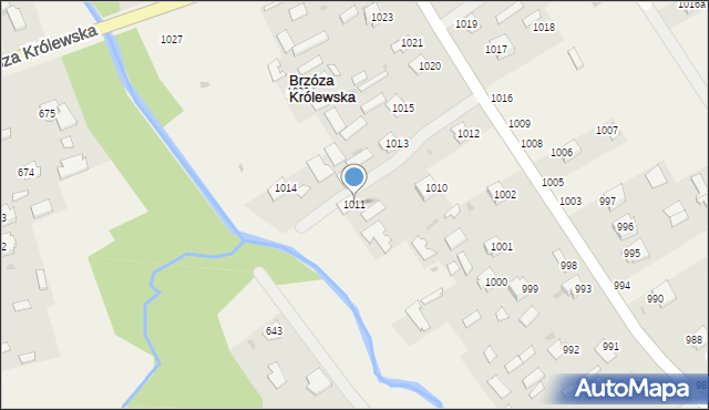 Brzóza Królewska, Brzóza Królewska, 1011, mapa Brzóza Królewska