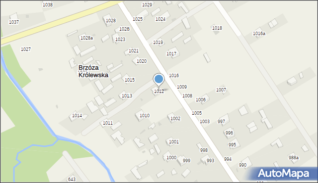 Brzóza Królewska, Brzóza Królewska, 1012, mapa Brzóza Królewska