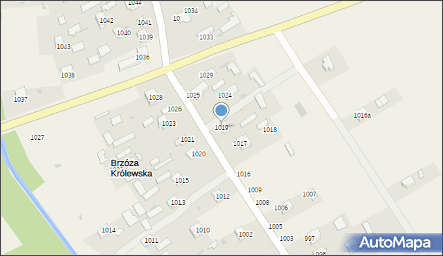 Brzóza Królewska, Brzóza Królewska, 1019, mapa Brzóza Królewska