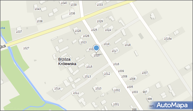 Brzóza Królewska, Brzóza Królewska, 1020, mapa Brzóza Królewska