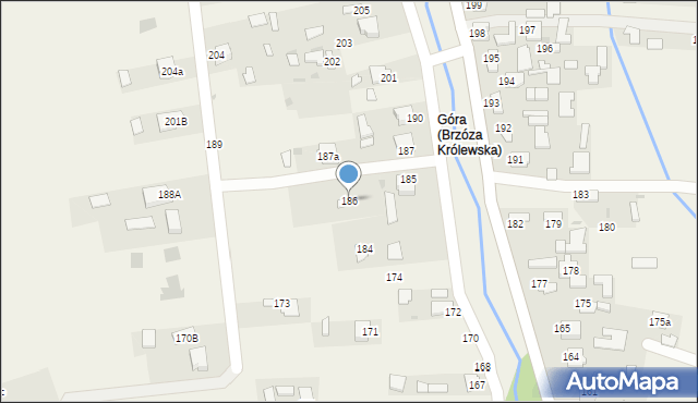 Brzóza Królewska, Brzóza Królewska, 186, mapa Brzóza Królewska