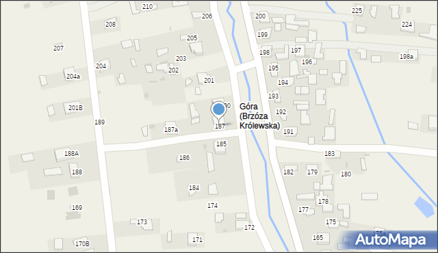 Brzóza Królewska, Brzóza Królewska, 187, mapa Brzóza Królewska