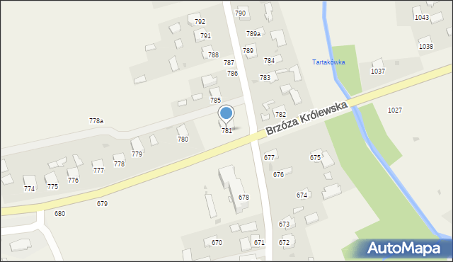 Brzóza Królewska, Brzóza Królewska, 781, mapa Brzóza Królewska