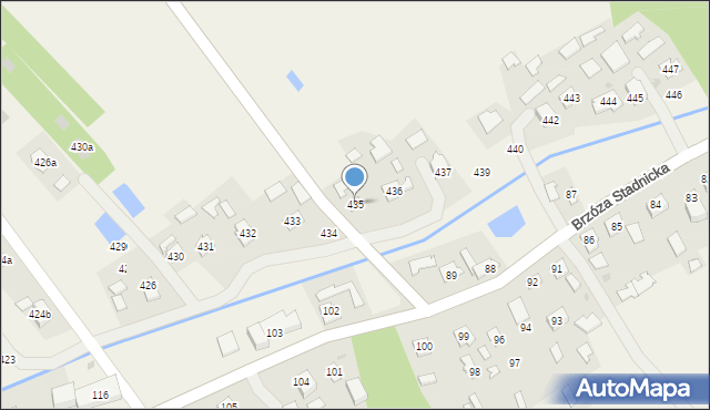 Brzóza Stadnicka, Brzóza Stadnicka, 435, mapa Brzóza Stadnicka