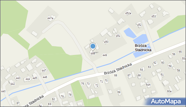 Brzóza Stadnicka, Brzóza Stadnicka, 448, mapa Brzóza Stadnicka