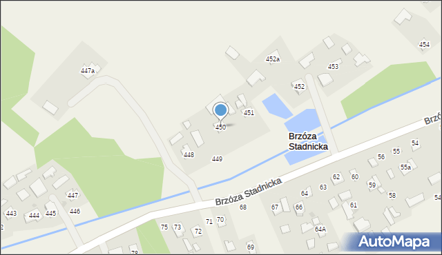 Brzóza Stadnicka, Brzóza Stadnicka, 450, mapa Brzóza Stadnicka