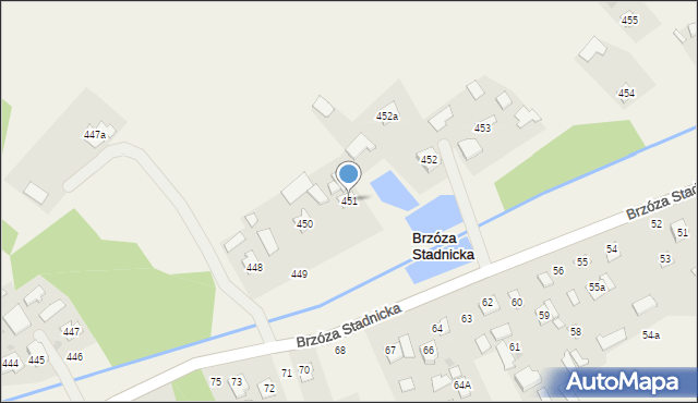 Brzóza Stadnicka, Brzóza Stadnicka, 451, mapa Brzóza Stadnicka