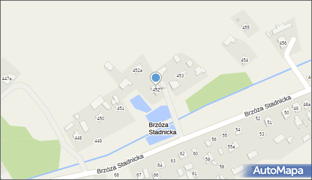 Brzóza Stadnicka, Brzóza Stadnicka, 452, mapa Brzóza Stadnicka