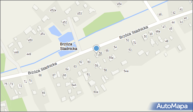 Brzóza Stadnicka, Brzóza Stadnicka, 57, mapa Brzóza Stadnicka