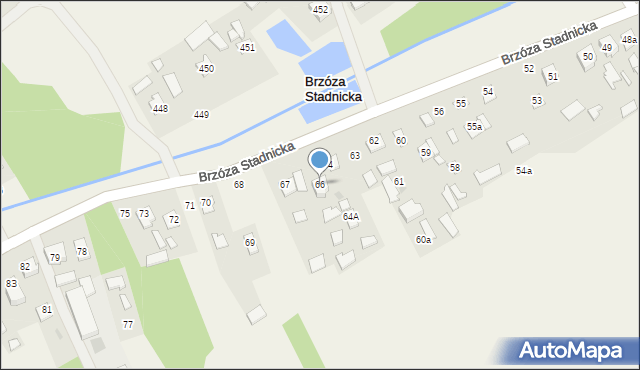 Brzóza Stadnicka, Brzóza Stadnicka, 66, mapa Brzóza Stadnicka