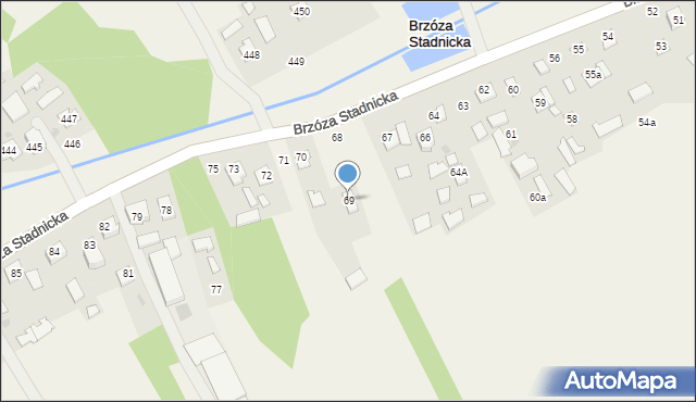 Brzóza Stadnicka, Brzóza Stadnicka, 69, mapa Brzóza Stadnicka