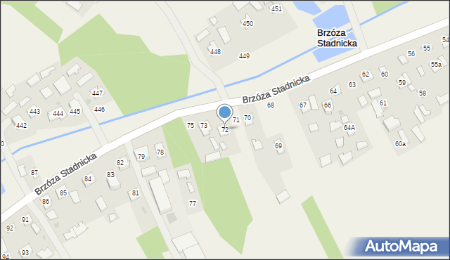 Brzóza Stadnicka, Brzóza Stadnicka, 72, mapa Brzóza Stadnicka