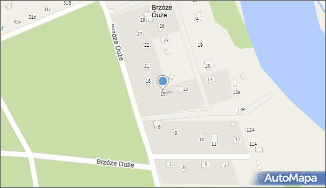 Brzóze Duże, Brzóze Duże, 15, mapa Brzóze Duże