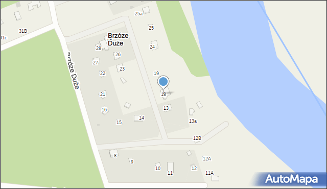 Brzóze Duże, Brzóze Duże, 18, mapa Brzóze Duże