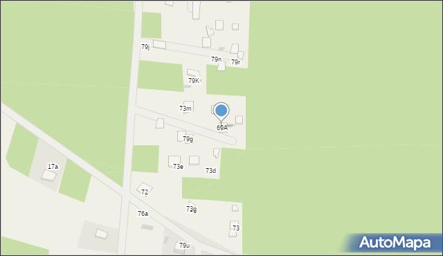 Brzóze Duże, Brzóze Duże, 69A, mapa Brzóze Duże