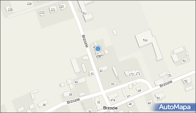 Brzozie, Brzozie, 42B, mapa Brzozie