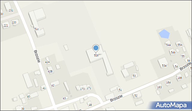 Brzozie, Brzozie, 51b, mapa Brzozie
