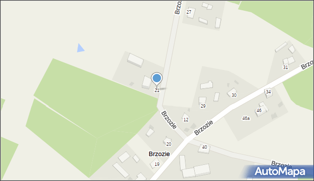Brzozie, Brzozie, 21, mapa Brzozie