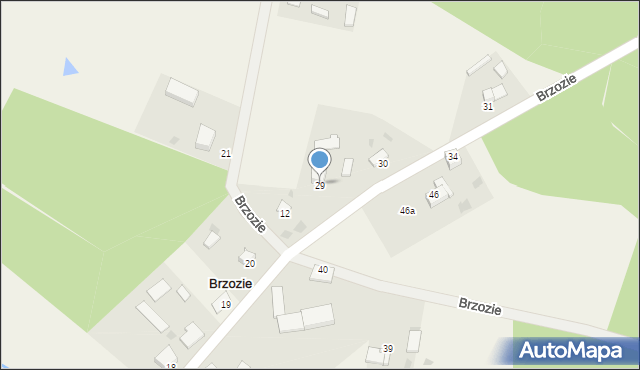 Brzozie, Brzozie, 29, mapa Brzozie