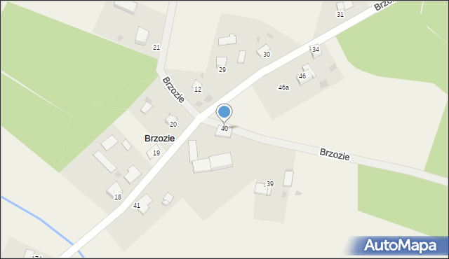 Brzozie, Brzozie, 40, mapa Brzozie