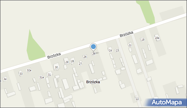 Brzózka, Brzózka, 25, mapa Brzózka