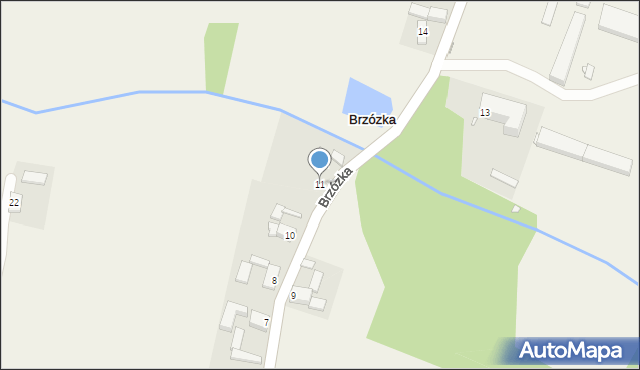 Brzózka, Brzózka, 11, mapa Brzózka