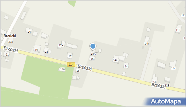 Brzózki, Brzózki, 15A, mapa Brzózki