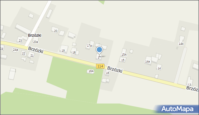 Brzózki, Brzózki, 17, mapa Brzózki